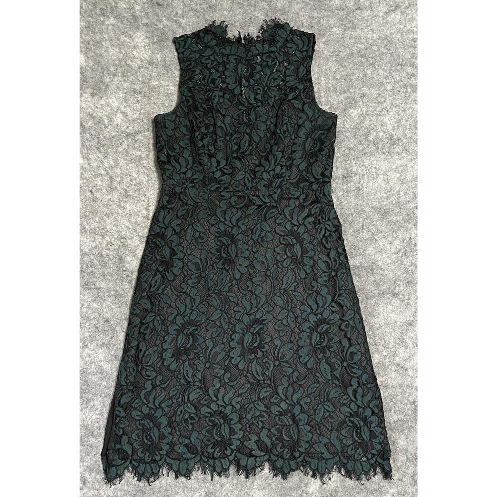 Eliza J. Lace Sheath Dress Women's 4P Green Lined Wedding Formal